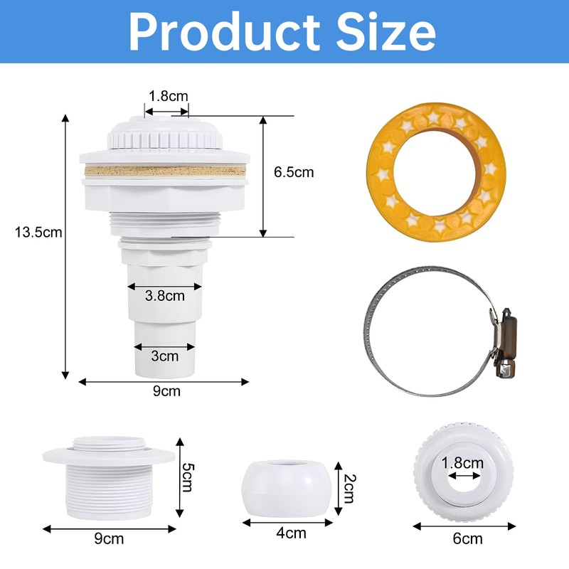 Pool Inlet Nozzle, Inlet Nozzle for Steel Wall Pools, Inlet