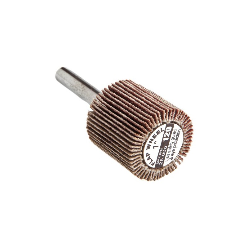 Forney 60190 Mounted Flap Wheel with 1/4-Inch Shank, 1-Inch-by-1-Inch, 60-Grit