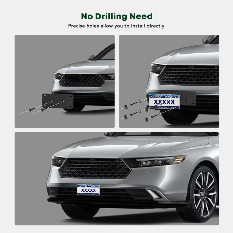 YHTAUTO Front License Plate Frame w/o Screws Compatible with Volvo