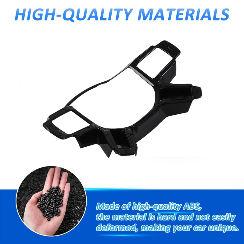 ABS Black Car Steering Wheel Decoration Frame Trim Compatible with