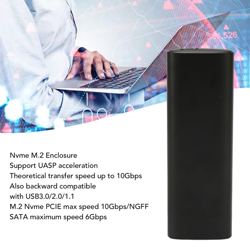 M.2 NVME SATA SSD Enclosure Adapter USB 3.2 Gen 2