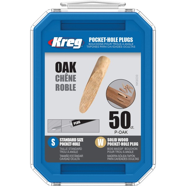 Solid-Wood Pocket-Hole Plugs - Oak