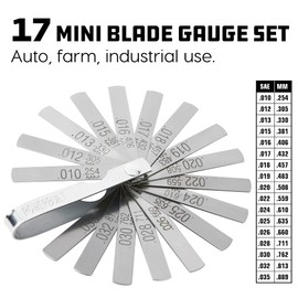 Powerbuilt 17 Blade Merric and SAE Feeler Gauge, 17 Blade: 0.010"-0.035" (0.254mm-0.889mm), Dual-Marked SAE and Metric Sizes - 648520