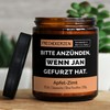 Lustige Duftkerze mit Spruch für Freunde, Geschwister, Papa | Handgemacht