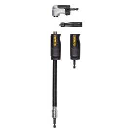 DEWALT Right Angle Drill Adaptor, FlexTorq, 4-in-1 System, Compact, Straight Flexible Shaft, 12-Inch (DWAMRASETFT)