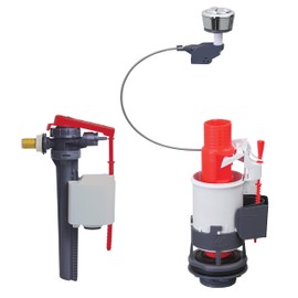 WIRQUIN Mécanisme de WC MW² double poussoirs a câble + Robinet flotteur Jollyfill latéral