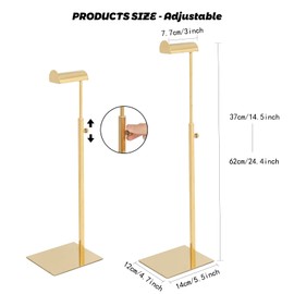 MCKECHSION Handbag Display Stand - Stainless Steel 4 Pack Purse Display Stand Hanging Hook Stands Adjustable Height Table Ornament for Home Store Boutique Counter, Titanium Gold