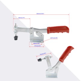 Ohamtes 2PCS Carbon Steel Type 203FL, 225KG 500 lbs Holding Force, Quick Release Tool, Hand Toggle Lock Clamp, Horizontal Quick Clamp, Tooling Clamp