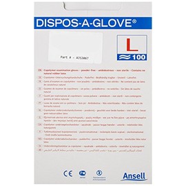 ANSELL DISPOS-A-GLOVE AJS3067 ANSELL DISPOS-A-GLOVE N/S SIZE 8-8.5 (Pack of 100)
