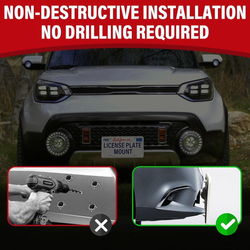 No Drill Front License Frame Compatible with Kia 2011-up Optima