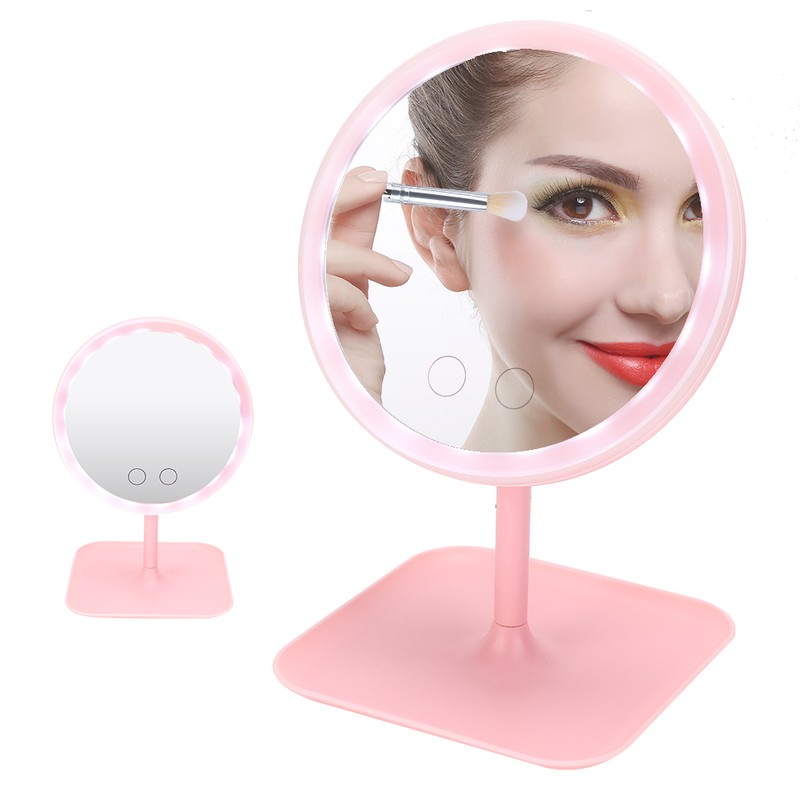 USB Charging 5 Color Light Desktop Cosmetic Mirror Adjustable LED