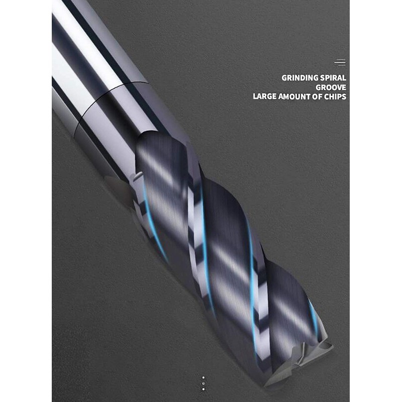 CNC End Mill Set, Carbide Tungsten Steel 4 Fultes Milling