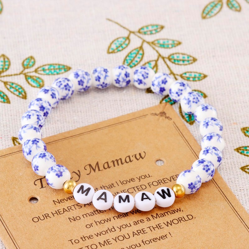AHAETH Mamaw Gifts Bracelet for Mothers Day Grandma from Grandkids