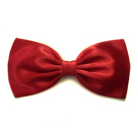 EmilyRose Couture Christmas Hair Bows (Barrette, Red Satin)