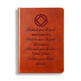 AA & NA Sobriety Leather Notebook Addiction Recovery Gift for Friends Women Men Birthday Gifts New Beginnings Gifts for Friends (CA-God grant me-NA)