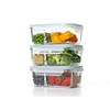 Glasslock Duo 3 Piece Clear Tempered Glass Microwave, Dishwasher, Freezer,