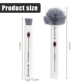 Dusting Brush Small Duster Dust Brush Dust Brush - 2 in 1 Microfibre Household Dust Mop with 3 Replacement Heads for Blinds, Furniture, Keyboards, Car Upholstery, Max. Long 21-25 cm, White