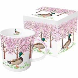 Paperproducts Design Decorative Bone China Mug Gift Box Set - Beverages, Hot, Cold Drinks, Tea – Artistic Designs, Decorated Mugs – 13.5 Ounces, Patti Gay/Two Can Art Hyde Park Duck Design