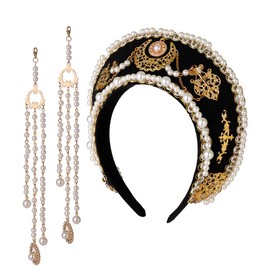 GRACEART Anne Boleyn Hat Headpiece Elizabethan Headwear Tudor Coronet Hood Hat