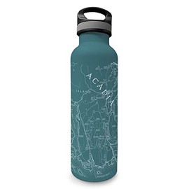 McGovern Outdoor Acadia National Park Map Insulated Water Bottle, 25 Ounce, Stainless Steel