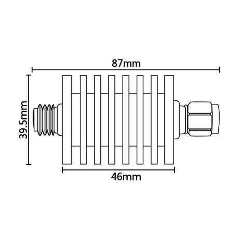 BECEN 25 W N RF attenuator 3 GHz plug 1-40