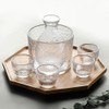 WINAKUI Glass Sake Set, Japanese-style Sake Pot Decanter with 4