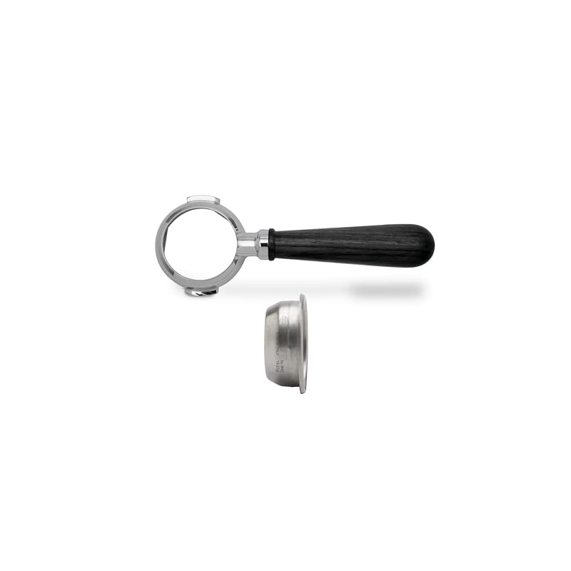 LELIT LELIT 58 Bottomless Portafilter with Ergonomic Handle - Silver/Black