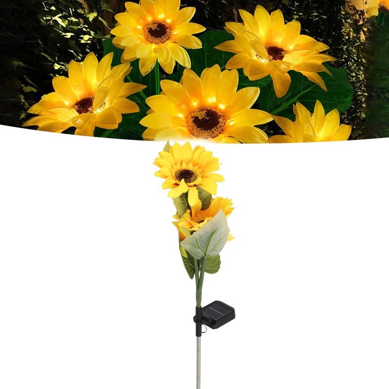 Solar Sunflower Lights Automatic Energy Saving IP65 Waterproof LED Charging