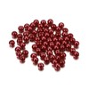 8mm Round Glass Pearls Beads with Holes, Red,100 Pcs