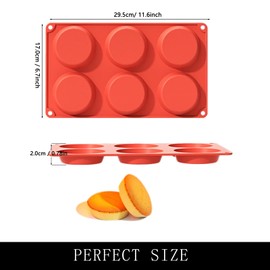 Silicone Egg Chocolate Molds 2 Packs Muffin Top Pans for Baking 3" Round Egg Bites Hamburger Corn Bread Mousse