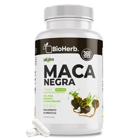 BioHerb® | Maca Negra 100% Pura con 360 Capsulas, Extremadamente Eficaz, Potente Fuente Natural de Energía y Vitalidad – Alta Absorción y Máxima Purez
