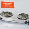 Imusa USA GAU-80312US Electric Double Burner 1750-Watts, Stainless Steel, Silver