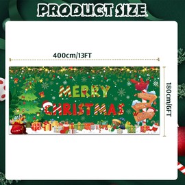Red & Green Christmas Holiday Garage Door Cover Decoration, Merry Christmas Garage Door Winter Holiday Backdrop Decor, Xmas Garage Door Banner Cover Decoration for Indoor Outdoor Home Party Supplies