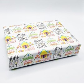 2 Sheets New Home New House Elegant Wrapping Paper Housewarming Written Message Design Gift Wrap Paper (PA)