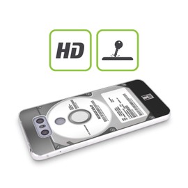 Head Case Designs Silber Hard Disk Drives Soft Gel Handyhülle Hülle Huelle kompatibel mit LG W10
