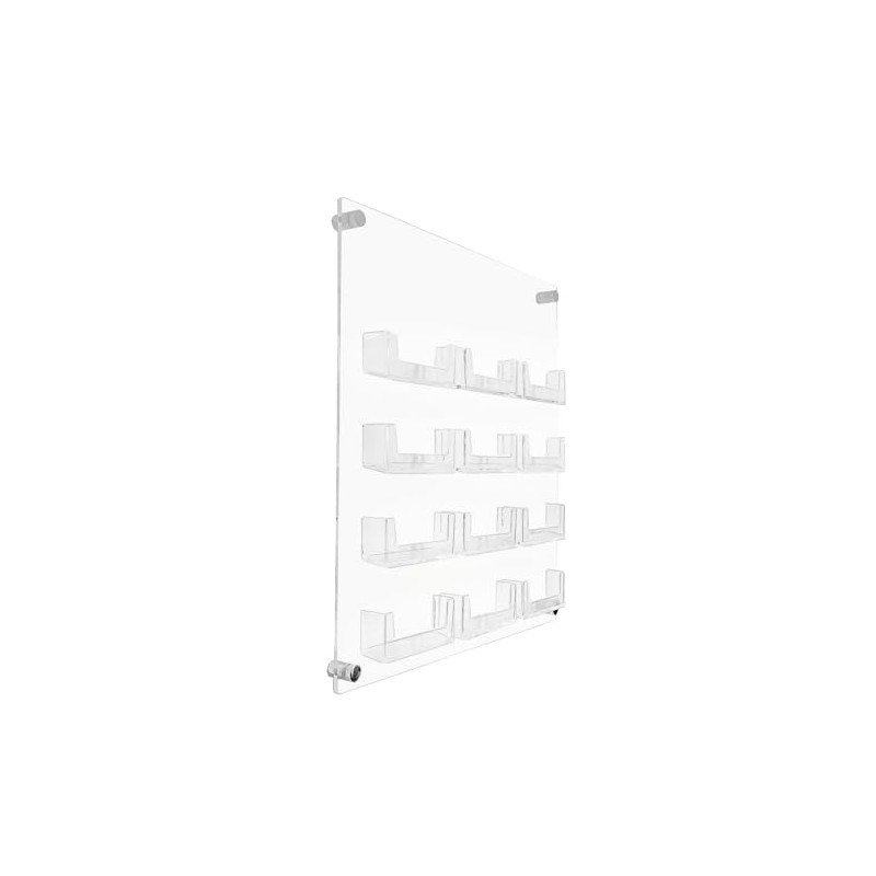 12 Bay Business Card Dispenser Acrylic Wall Mounted Panel -