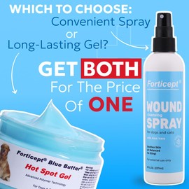 Forticept Blue Butter – Hot Spot Treatment for Dogs Cats | Dog Cat Wound Care | Skin Yeast Infections, Ringworm, Cuts, Rashes, First Aid Veterinary Strength Anti Itch Cream 4oz