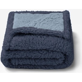 Luciphia Waterproof Dog Blanket Soft Pet Sherpa Calming Thick Blankets,Leakproof Cozy Pet Puppy Blanket for Medium Large Dogs Cats,Sofa Bed Car Couch Protector(Blue/Navy,30x20 inches)