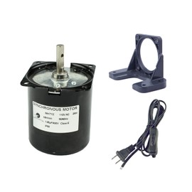 CHANCS Synchronous Gear Motor Large Torque 68KTYZ 110V 10RPM 45Kgf.cm with Fixed Seat and Power Cord Switch Plug