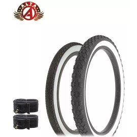 Alta VINTAGE SCHWINN STYLE WHITEWALL 16 X 1.75 S2 & 20 X 1.75 S2 KNOBBY TIRE W/TUBES