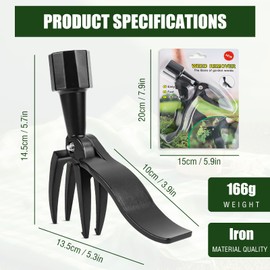 Jognee Hand Weeder Root Weeder Manual Weeder Stainless Steel Weeder Garden Hand Weeder Stand Weeder Root Remover Removable Tool for Weed Removal