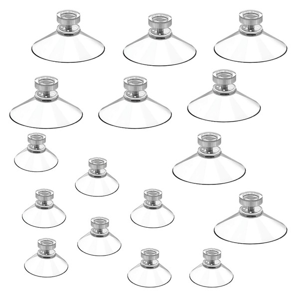 Pack of 16 Suction Cups with Thread Transparent Suction Cups