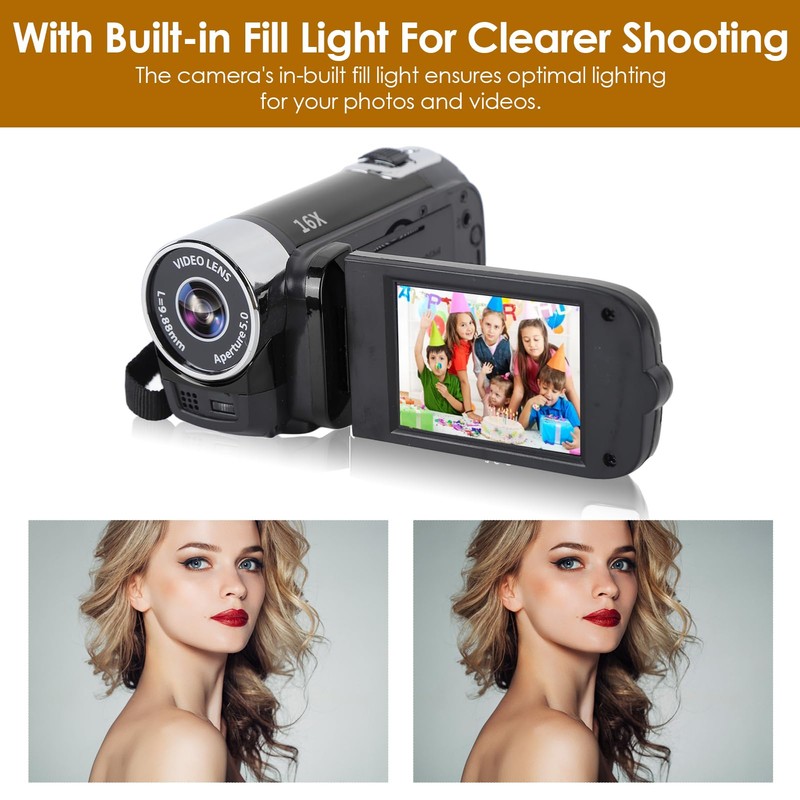 Video Camera for Vlogging 1080P Full HD Camcorder 16MP 16X