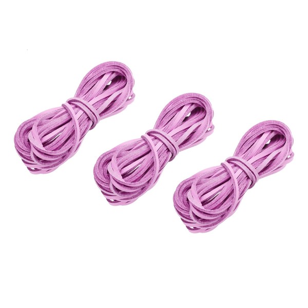 uxcell Leather Cord, 5.47 Yards 2.6mm Flat Suede String Strip