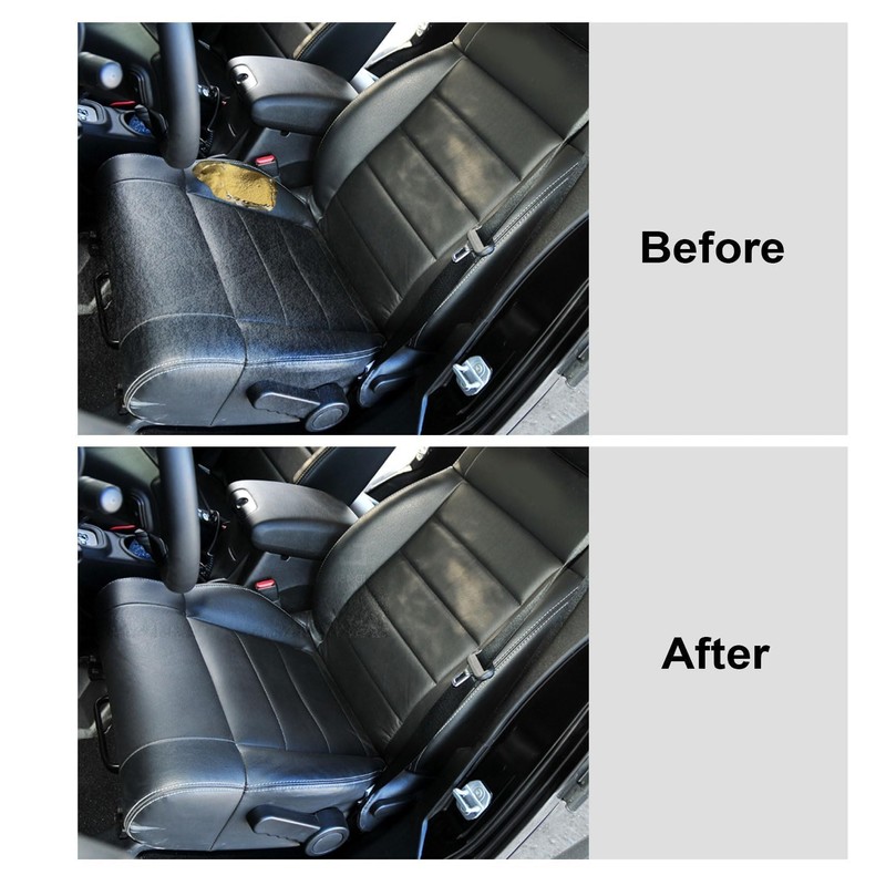 Priprilod Black Leather Driver Side Bottom Replacement Seat Cover Compatible