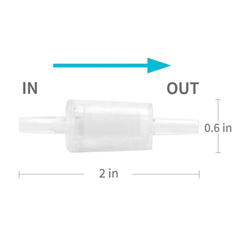 Pawfly 6 Pcs Aquarium Air Pump Check Valves Clear Plastic