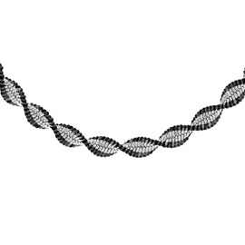 Tuscany Silver Women's Sterling Silver Oxidised Satin Twist Necklace 4.1 mm, Silver, No Gemstone