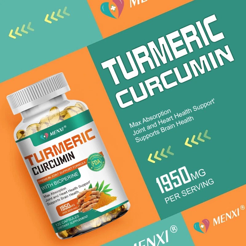 MENXI Turmeric Curcumin with Bioperine 1950mg High Absorption Triple Strength