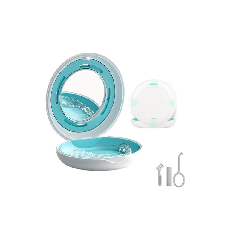 Estuche para Dentaduras Postizas, Retenedores y Protectores Bucales - Para