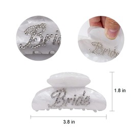 Bridal Hair Clip, Large Acrylic Hair Claw, Claw Clip, Hair Clip, Hair Clips, Hair Claw for Bride, Wedding and Bridesmaid Gifts, Thick Hair (White)